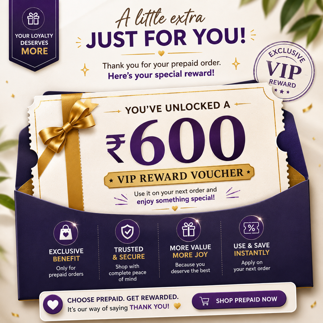 🎉 Congratulations! You've Unlocked a ₹600 VIP Reward Voucher