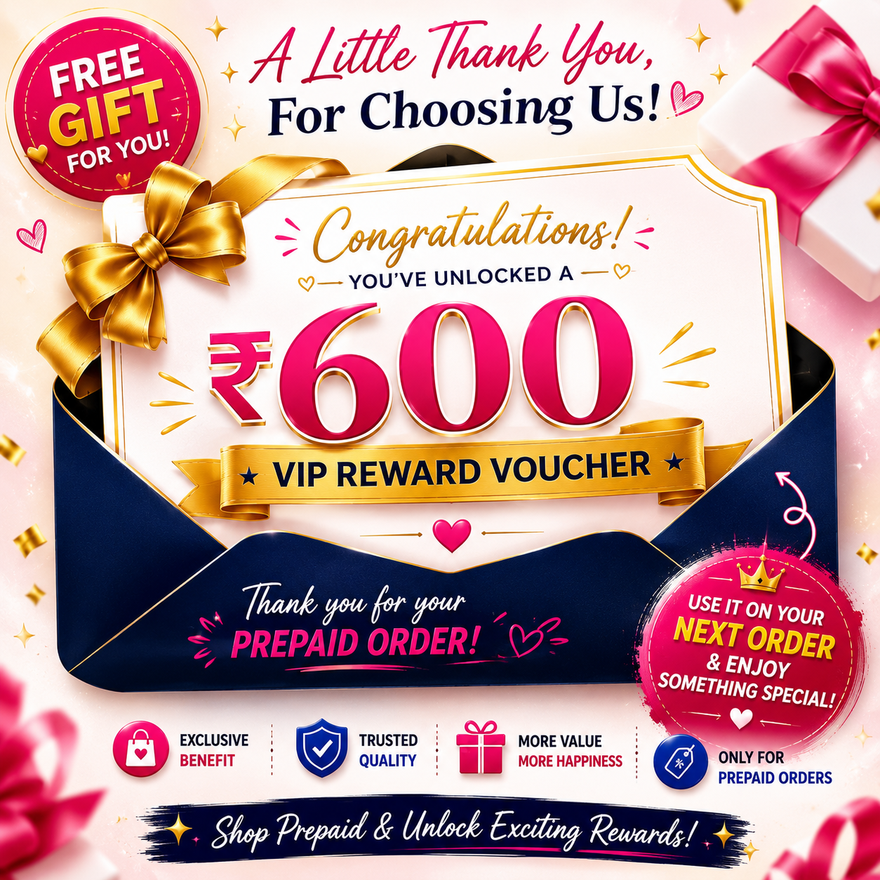 🎉 Congratulations! You've Unlocked a ₹600 VIP Reward Voucher
