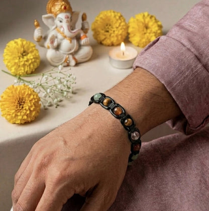 Rinmukteshwar Siddhi Metal Dhan Yog™ Bracelet (Matte Black)