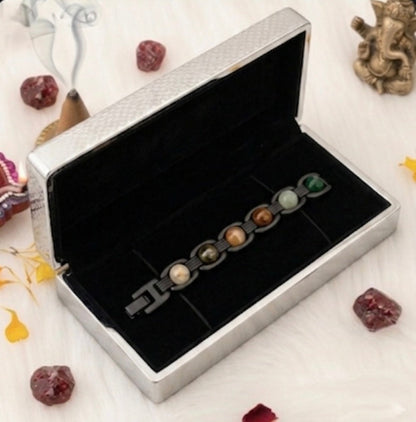 Rinmukteshwar Siddhi Metal Dhan Yog™ Bracelet (Matte Black)
