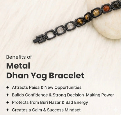 Rinmukteshwar Siddhi Metal Dhan Yog™ Bracelet (Matte Black)