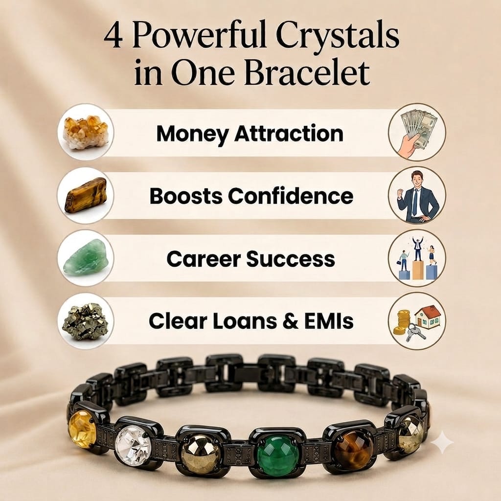 Rinmukteshwar Siddhi Metal Dhan Yog™ Bracelet (Matte Black)
