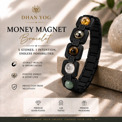Rinmukteshwar Siddhi Metal Dhan Yog™ Bracelet (Matte Black)